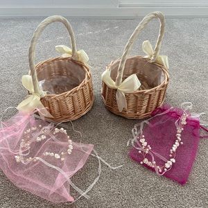 Flower girl boho headband and basket
